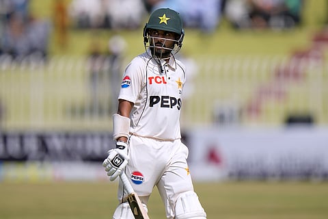Pakistan vs Bangladesh 1st Test Day 2: Pakistan Saud Shakeel reacts as he walks off the field after his dismissal